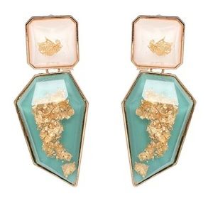 🌈2/$30 New Zara Gold Flecked Faceted Earrings